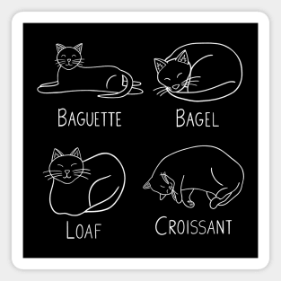 4 Bread Cats (white) Magnet